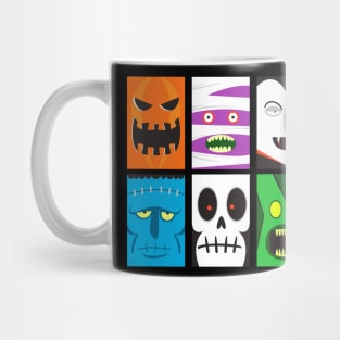 Cute Halloween Horror Faces Mug